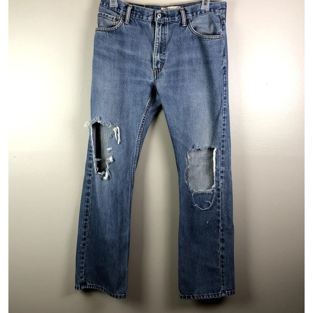 Levi’s 501 Original Fit Distressed Straight Leg Jeans | Vintage Wash |Button Fly - Picture 2 of 5